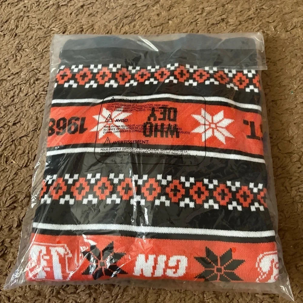 Cincinnati Bengals Men's Sweater NEW FOCO NFL Large Ugly Christmas Orange Black